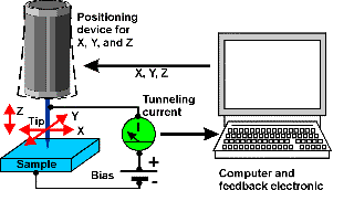  Schematic illustration of the scanning tunneling microscope