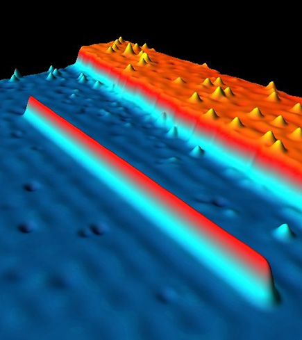 One-dimensional nanowire consisting of 101 exactly positioned magnetic Manganese atoms on the surface of the elemental superconductor Rhenium.